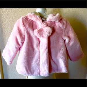 Cute Plush Girls Coat, 18 mo